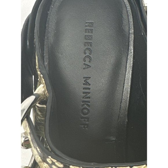 Rebecca Minkoff Sallest Too Studded Mule Bootie Snake Leather Studded Size 7M - Picture 5 of 8